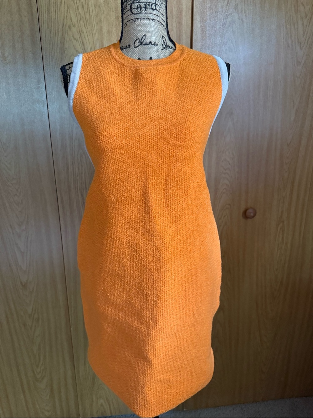 Jacquemus Bright Orange Sleeveless Knit Mini Dress